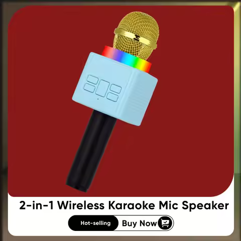 Karaoke Microphone Machine , Bluetooth Microphone Portable Wireless Karaoke Machine with LED Lights,