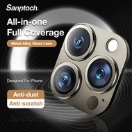 Sanptoch Metal Alloy Full Cover Camera Lens Protector For iPhone 15 / 14 / 13 / 12 / 11 Pro Max Plus Diamond Tempered Glass Film