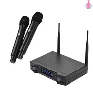 U2 UHF Wireless Microphone System 2 Handheld Mics &amp; 1 Receiver with LCD Display for Karaoke Home Entertainment Business Meeting Speech Classroom Teaching [Tpe1]