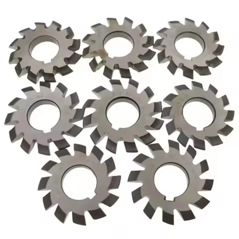 8PCS Set NO.1-NO.8 M1 M2 M3 M4 M5 M6 M8 PA20 Degrees CNC HSS Module Gear Milling Cutter Involute Gea