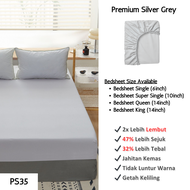 Bedsheet Cadar Single Queen King Plain Colour Fitted Bedsheet Sarung Katil Tilam Getah Keliling Cada