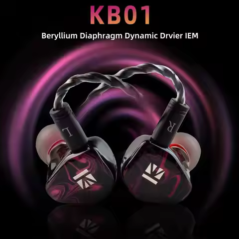 KBEAR KB01 In Ear Diaphragm Dynamic Drive Wired Earphones,In Ear Resin Chamber HiFi Suitable for Sin