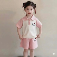 POLO KITTY summer clothes Set for girls 14-44kg. Material is airy, slightly elastic. HC7