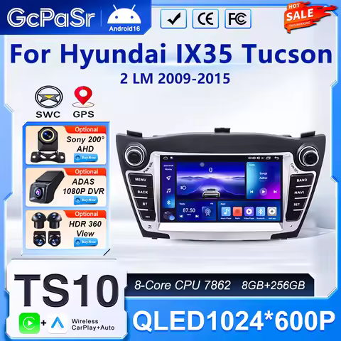 Auto Radio Android 16 Car For Hyundai IX35 Tucson 2 LM 2009 - 2015 Multimedia Player Screen GPS Navi