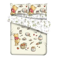 Cottex® - 迪士尼 柔軟布 套裝 小熊維尼 (W6 米青) - 單人 (3件套) #床笠被袋枕袋 #床舖 床套 床單 床笠 床冚 被舖 被套 被單 枕頭袋 枕頭套