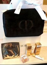Dior CD Logo絲絨化妝袋+ EDP 香水Skin care set