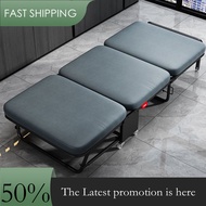 Reinforced Bold Folding Bed Office Nap Single Bed Sponge Portable Three Fold Bed chendaochen3.sg