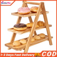 3-Tier Snack Light Luxury Tray - Stackable Bamboo Serving Stand for Cake Fruit & Parties