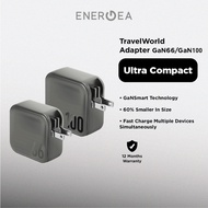 ENERGEA Travelworld GaN100/ GaN66, 3C1A/2C1A PD/PPS/QC3.0 Wall Charger, 100W (US+UK+EU+AUS) - Gunmet