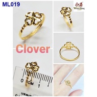﹊✈◈☉Wing Sing 916 Gold Minimalist Stylish XX Sauh Clover LV Solid Ring  Cincin Ins Padu Bajet Emas 916♟