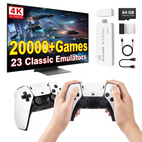 AISLPC M15 4K TV Game Stick Video Game Console 64/128G Doubles Fight Wireless Gamepads Video Game Ga
