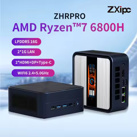 ZXIPC Mini PC AMD AMD Ryzen 7 6800H Computer LPDDR5 PCIe 4.0 SSD Mini Computer Desktop Window 11 Pro