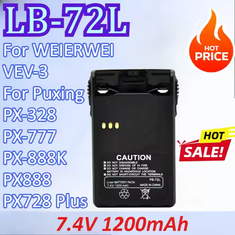 LB-72L 7.4V 1200mAh Walkie Talkie Battery For Puxing PX-328 PX-777 PX-888K PX888 PX728 Plus For WEIE