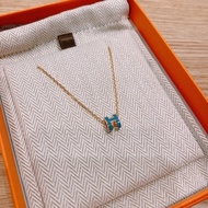 Hermes 項鏈 藍色金 Mini Pop H Necklace