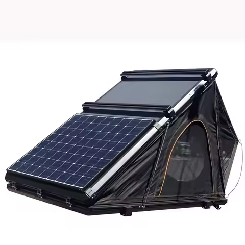 2025 Factory Supply New Model Aluminum Hard Shell Rooftop Tent for 4x4 Offroad Cars Includes Ladder 
