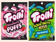 Trolli Gummy Candy | Strawberry Puffs | Sour Brite Bites Blue Raspberry | Sweet Chewy Candy