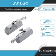 🚚SG Local Seller🚚5000mAh Mini Power Bank Fast Charging 5000mAh Portable Charger Small Lightweight Powerbank