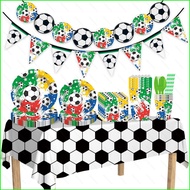 B4 2026 The 23rd FIFA World Cup footbball Party decorations tablecloth banner fork  plates napkins 4