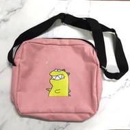 二手 小包 學生 粉紅色 可愛 卡通 恐龍 小孩 小朋友 包包 肩背包 斜背包 書包