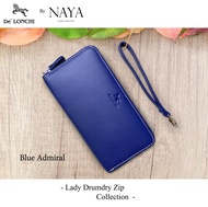 กระเป๋าสตางค์หนังวัวแท้ DeLonchi Lady Drumdry Zip Lock Collection by NAYA กระเป๋าซิบรอบหนังดรัมดราย 