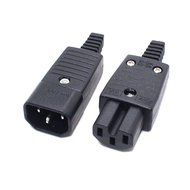 IEC C15 C14 C13 power connector 10A250V AC 3 prong electric plug adapter female male wiring Industri