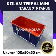 New Tarpaulin Fish Pond Square PVC Frame A20 100x50x50 cm / 50x100x50 cm For Fish Cultivation - Mand