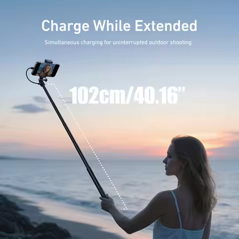 TELESIN Selfie Stick Bluetooth Wireless Fast Charging Power Professional Selfie Stick 102CM Telescop