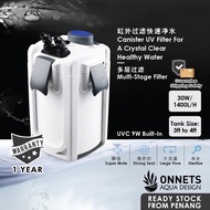 Onnets Aqua Design 3ft 4ft Fish Tank Aquarium Canister 9W UV External Filter 3-Layer 鱼缸过滤器 Akuarium 