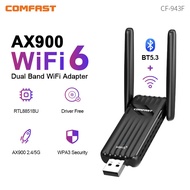 COMFAST AX900 WiFi 6 USB Adapter Bluetooth BT5.3 Dual Band 2.4/5GHz 900Mbps WiFi6 Dongle