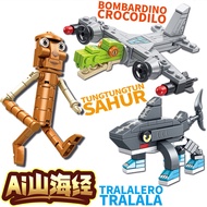 Italian Brainrot Building Block Set, Tralalero Tralala Building Block, TungTungTung Sahur Compatible