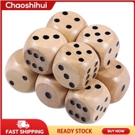 10Pcs ไม้ลูกเต๋า6ด้านเกมลูกเต๋าชุด D6ไม้ลูกเต๋า Mini Dices ตารางลูกเต๋าเกม Props (16มม.)