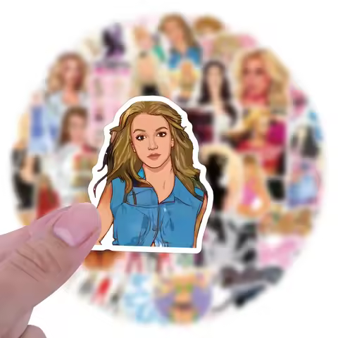 10/55Pcs Britney Spears Singer Princess Of Pop Stickers Catoon Waterproof Graffiti Vinyl Decals Lapt