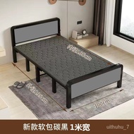 YQ21 Household Folding Bed Single Bed Adult Double Bed Plank Bed Portable Rental Room Simple Iron Bed Foldable