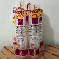 HOK Plastic Cup 10 oz 14 oz 16 oz natural - Strong Clear Plastic Cup for Iced Tea, Juice, Coffee Ice