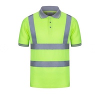 PPE Safety Jacket Polo Shirt Short Sleeve T-shirt Quick Dry Reflector Safe Workwear  Men Women Unifo