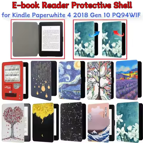 Painted Case for Kindle Paperwhite 10th Smart Cover for Kindle Paperwhite 4 PQ94WIF 2018 Released Ma