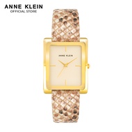 Anne Klein AK4028CHSN0000 Rectangular Case Leather Watch