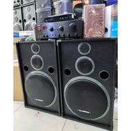 Konzert D15 loud speaker set 650W with AV 602 amplifier 1000W and platinum player with mic