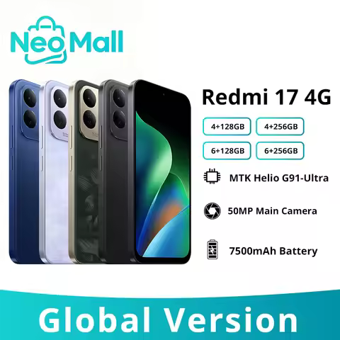 Xiaomi Redmi 17 Global Version 4G Smarphone 6.9''Display MediaTek Helio G91-Ultra 7500mAh 45W Turbo 