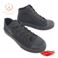 ❏❂  Men Lady School Shoes AD1 Black Working Canvas Low High Cut / Kasut Bertali Kerja Hitam Sekolah Perempuan Lelaki Budak