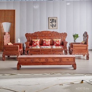Furniture New Chinese Style Carved Combination Large Apartment North Elm Classical Sofa Retro Living