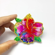 Florida, USA, West Seeta Key Tropical Style Magnetic Fridge Magnet with Hibiscus Flower Shape