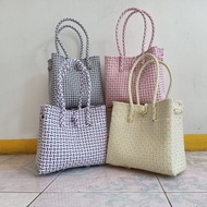 Tas Anyaman Jali Premium Size S dan M Putih Hitam Biru Kuning Pink Merah Hijau Juragantasanyaman