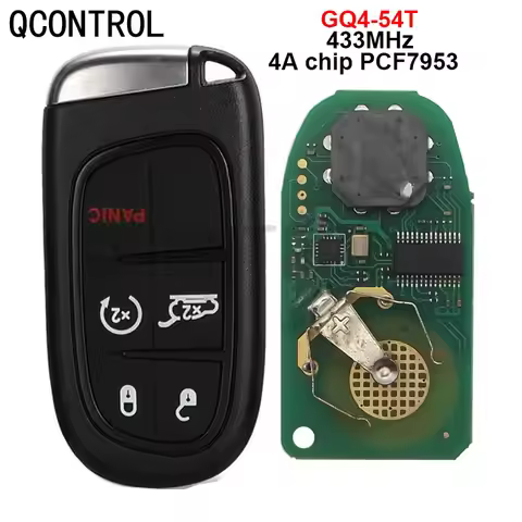 QCONTROL KeylessGo 433Mhz Hitag-AES 4A Chip 5 BTN Remote Smart Key for Jeep Cherokee Durango Chrysle