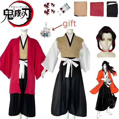 Tsugikuni Cosplay Yoriichi Costume Wig Anime Cosplay Kimono Comic Event Halloween Party Japanese War