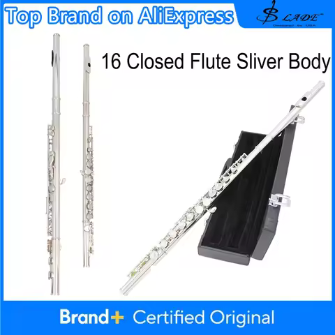 SLADE 16 Closed Holes Flute C Key Flute Concert Performance Flute with E key Professional Woodwind I