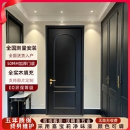 Pintu bilik tidur gaya Perancis, pintu dalaman, pintu bercat, pintu kayu padu hitam bercat, pintu ko