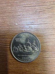 美國50州25美分紀念幣 Virginia 2000, Washington  2007, West Virginia 2005