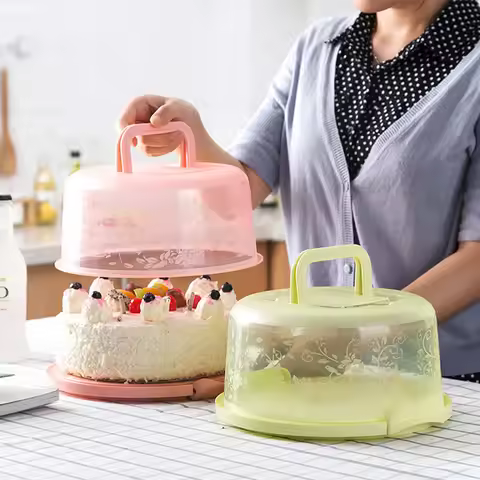 Portable Cupcake Carrier Food Preservation Boxwith Handle Transparent Cake Box Portable Cupcake Carr