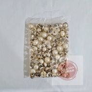 [140pcs] 28L (18mm) Plain Gold Embossed Pearl Mushroom Buttons - 18mm (28L) Gold Embossed Pearl Butt